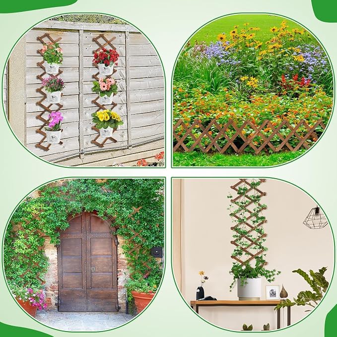 4Packs 13x78in Expandable Wood Wall Trellis - Image 7