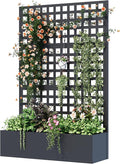 Metal Planter Box with Trellis, Planter Box Trellis with Privacy Screen and by UPHYB