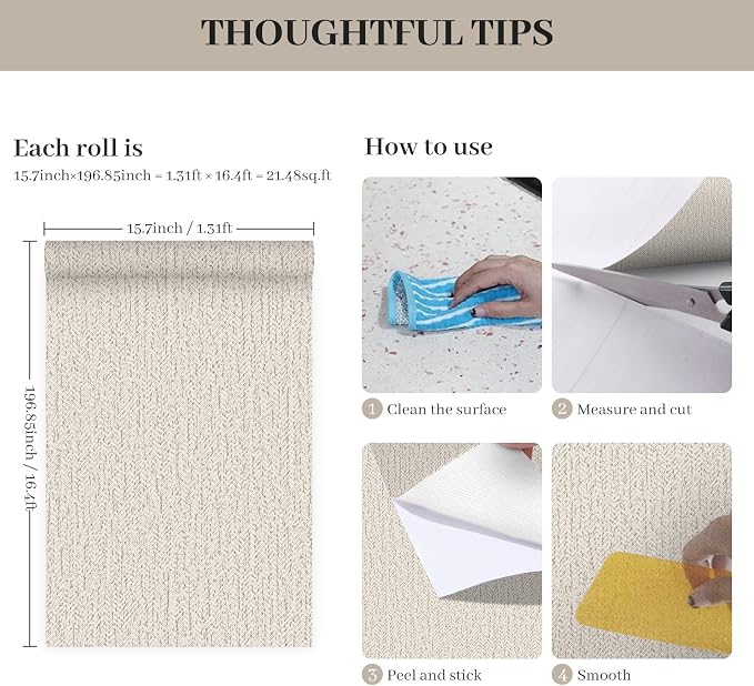 Peel and Stick Wallpaper Removable Wall Paper Textured Contact Paper Gray - Image 9