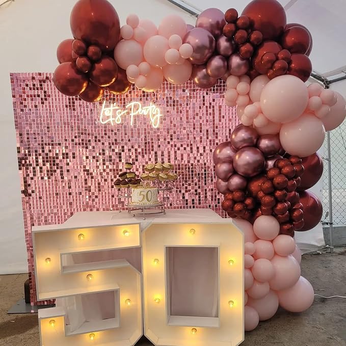 COKAOBE Pink Shimmer Wall Backdrop, Photo Backdrops - Image 8