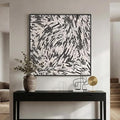 Large Framed Black and White Abstract Wall Art by Cuspin