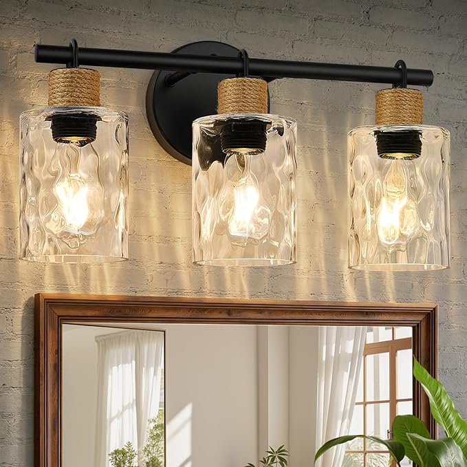 MOKATNG Bathroom Light Fixtures, 3-Light Coastal Vanity Lights by Bathroomlightfixtures