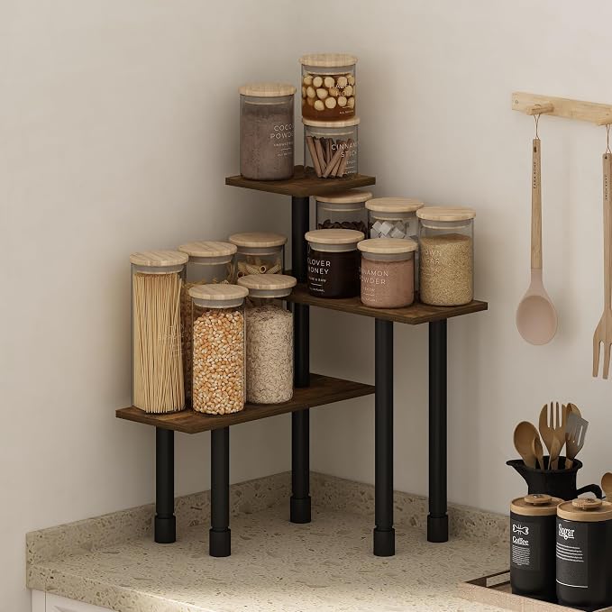 Furinno Turn-N-Tube Kitchen Countertop Organizer, 3-Tier Corner Countertop - Image 2