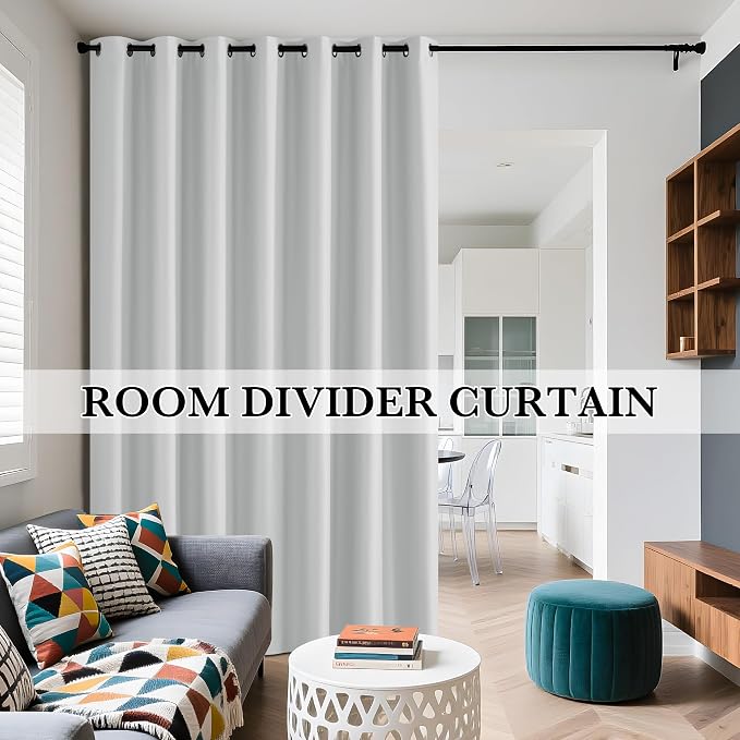 RYB HOME Extra Wide 100% Blackout Patio Door Curtain 96 inch Long, Grommet Room - Image 5