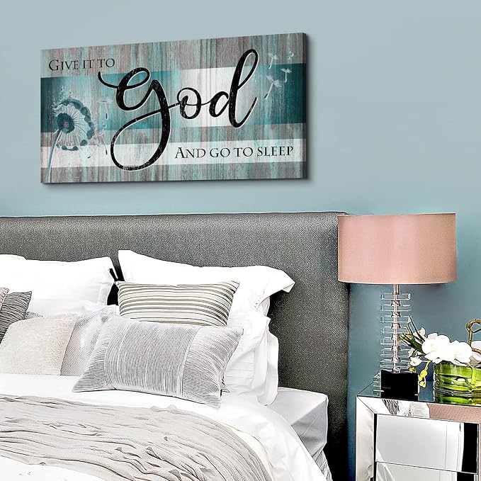 Christian Wall Decor Bible Verse Wall Art Give It to God and Go to Sleep - Image 6
