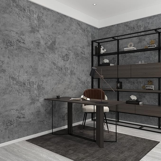 3yecao 16"×591" Large Size Extra Thick Grey Blue Concrete Wallpaper Peel and - Image 7