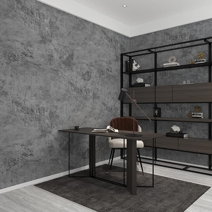 3YECAO 16"×118" Thick Blue Grey Peel and Stick Concrete Wallpaper 3d Faux Gray - Image 7