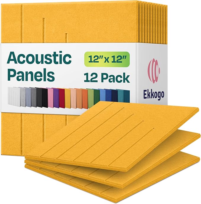 Acoustic Panels 12-Pack Soundproof Wall Panels 12"x12"x0.4" Decorative Sound by EkkogoAcousticPanels