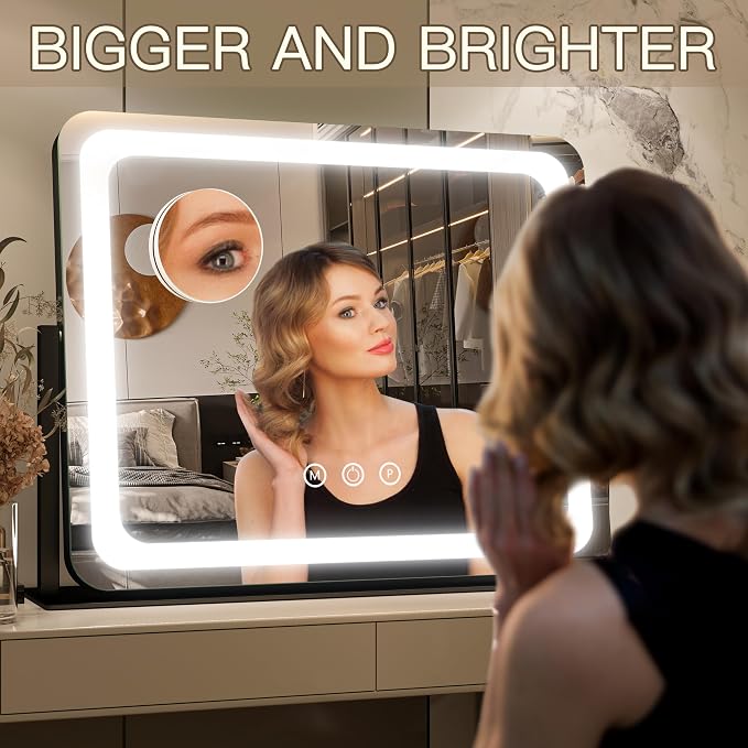 FENNIO Vanity Mirror with Lights 22"x17", LED Lighted Makeup Mirror, Large - Image 5