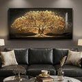 Large Framed Black and Gold Tree of Life Wall Art, Modern Luxury Tree Painting by Cuspin