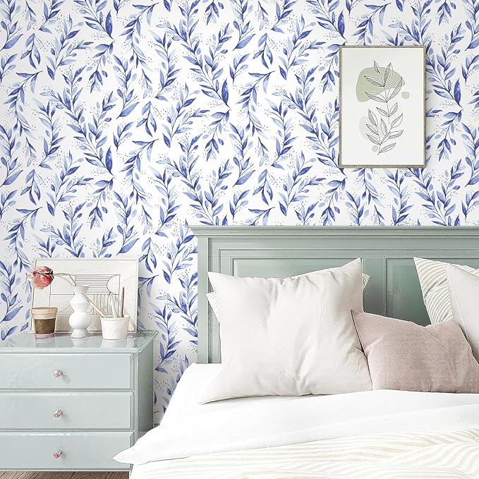Livebor Leaf Peel and Stick Wallpaper Olive Leaf Contact Paper 17.7inch x - Image 2
