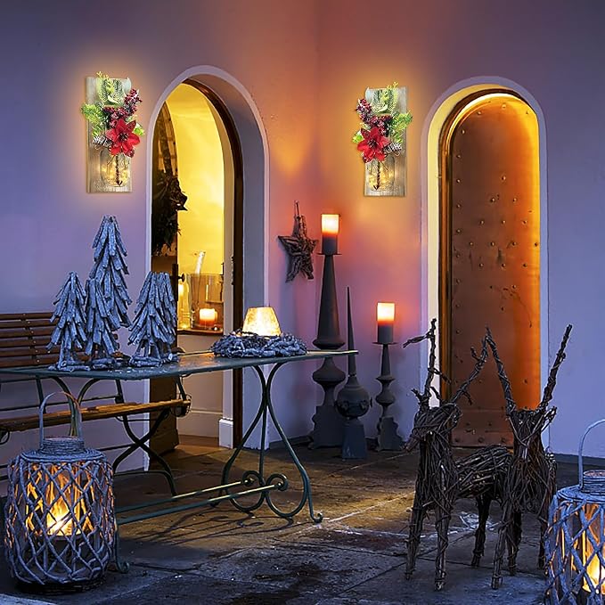 Mason Jars Sconce Decor Rustic Wall Sconces Handmade Wall Art Hanging Design - Image 7