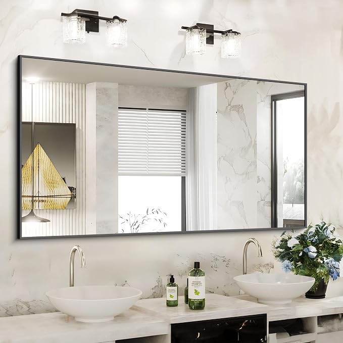 KOCUUY Bathroom Mirror, 30x60 Inch Large Black Mirrors - Image 8