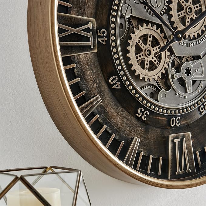 CLXEAST 24 Inch Large Moving Gear Wall Clock - Image 3