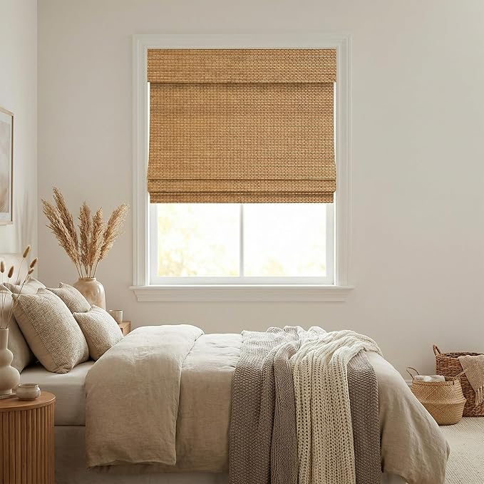 Cordless Woven Wood Roman Shades, Bamboo Shades Sizes 20 to 72 Wide and 24 to - Image 3