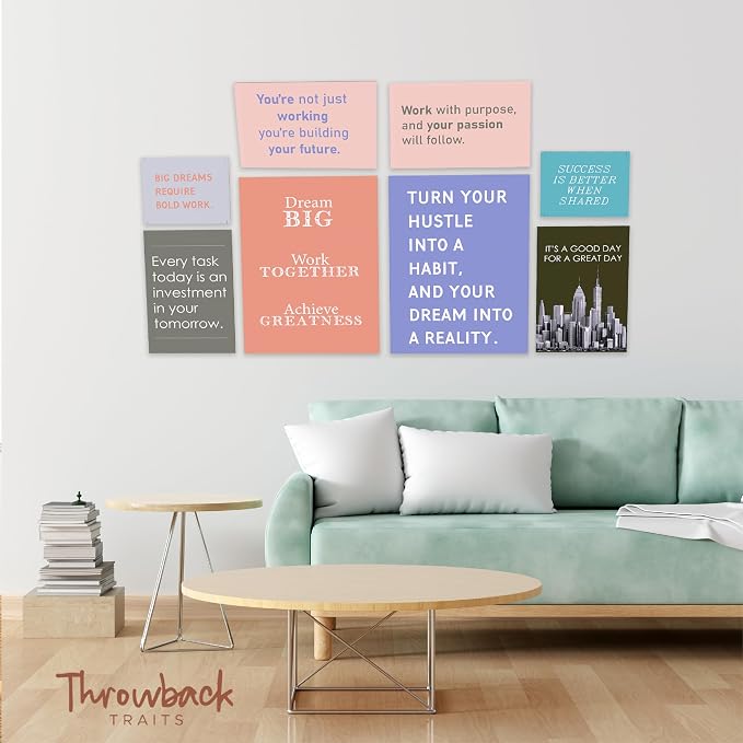 Office Motivational Canvas Wall Art Set of 8 - Image 5