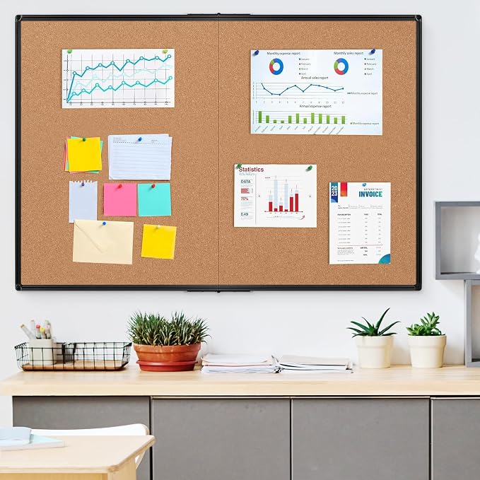 Extra Large Cork Bulletin Board 60" X 48", Foldable Notice Pin Board - Image 8