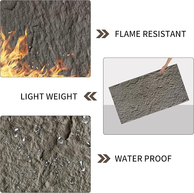 3D Faux Stone Wall Panels, Lightweight & Waterproof Accent Marble Stone Skin - Image 3