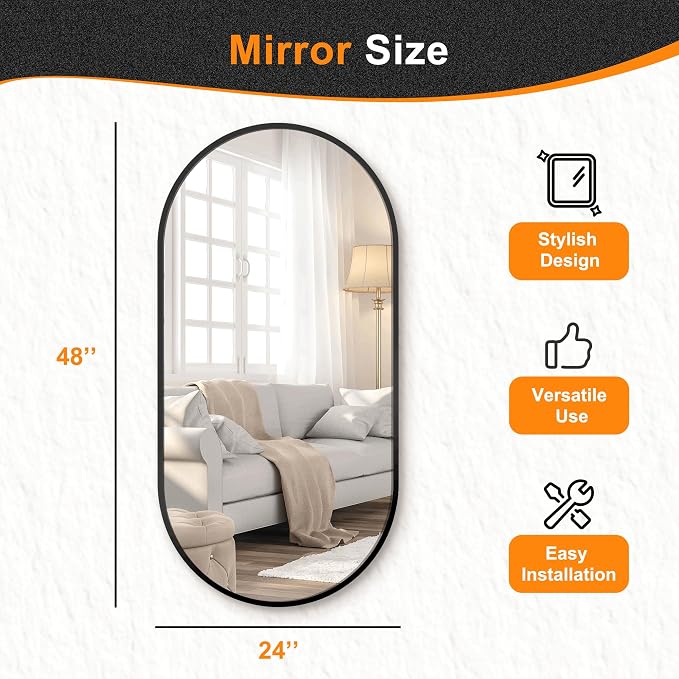 Delma Bathroom Wall Full Length Mirror - Image 2