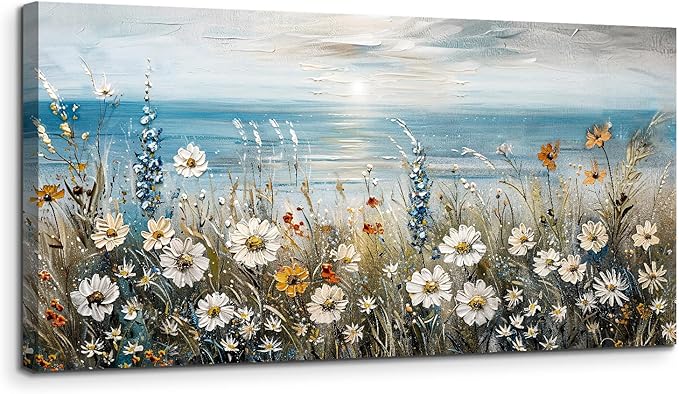 SERIMINO Large Wall Art for Living Room, Coastal Landscape Wall Decor, Beach by SERIMINO