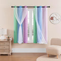 XiDi Curtains for Bedroom Decor, Rainbow Green PurpleBlue34/54/1 by Addsomecolortolife