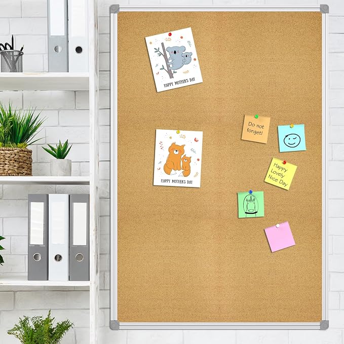 Lockways Cork Board Bulletin Board, Double Sided Corkboard 36" x 24", - Image 5