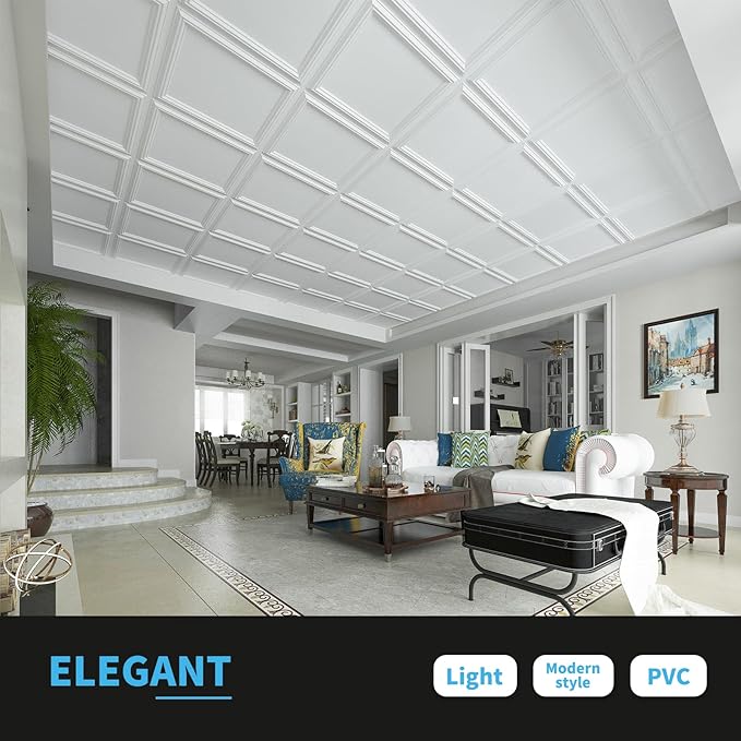 Art3d 24-Pack Drop Relief Ceiling Tiles - Image 5