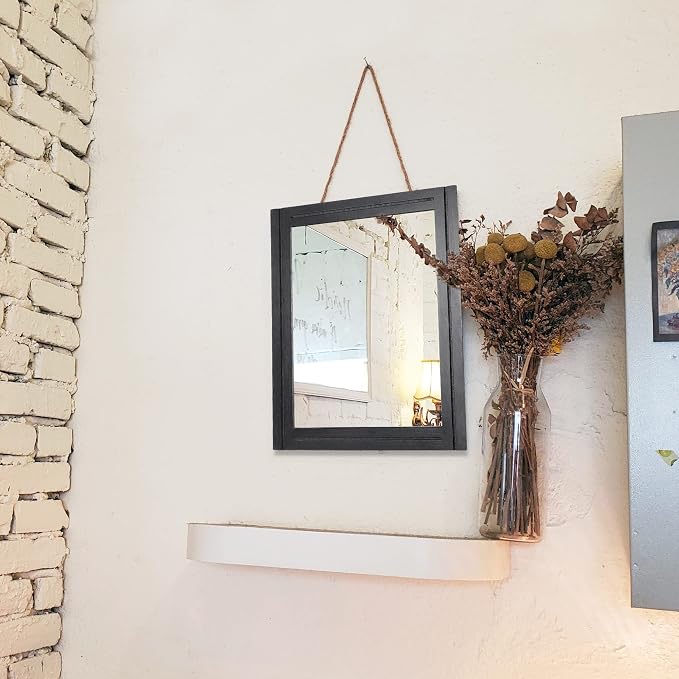 AAZZKANG Black Mirrors for Wall Rectangle Wood Framed Decorative Wall Hanging - Image 4
