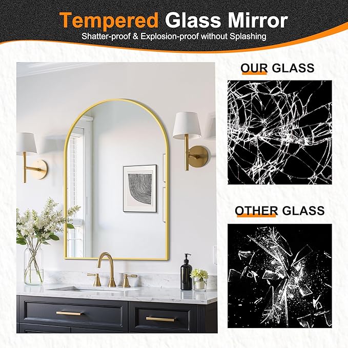 Delma Arched Bathroom Mirror, Living Room and Entryway - Image 4