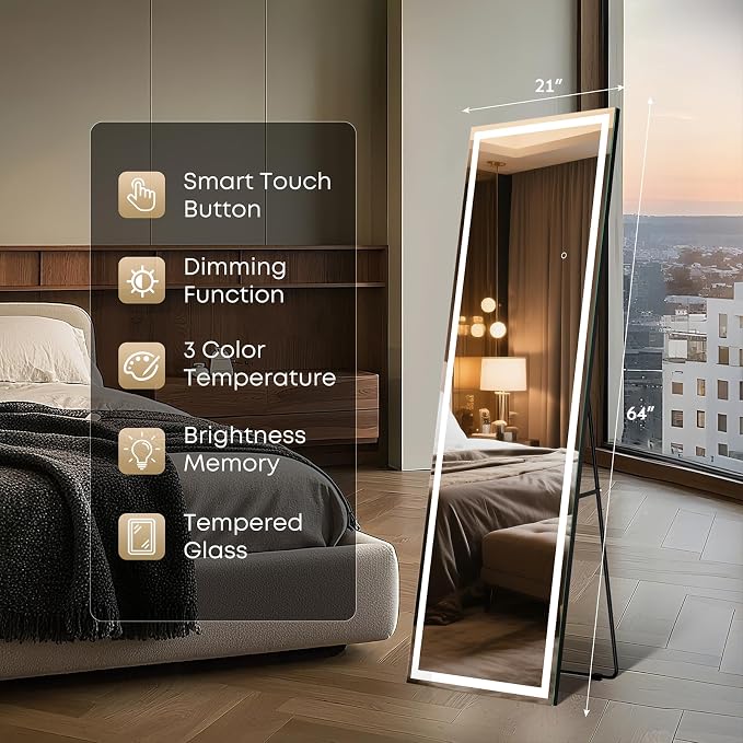 64" x 21" Full Length LED Floor Mirror - Image 6