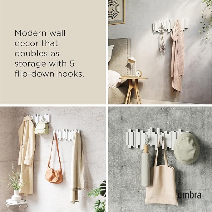 Umbra Sticks Wall-Mounted Coat Rack Rail Hook - Image 4