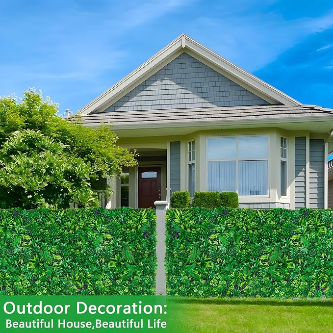 Yangrass 12pcs 20''x20'' Grass Wall Panels, Artificial Hedge Panels Greenery - Image 7