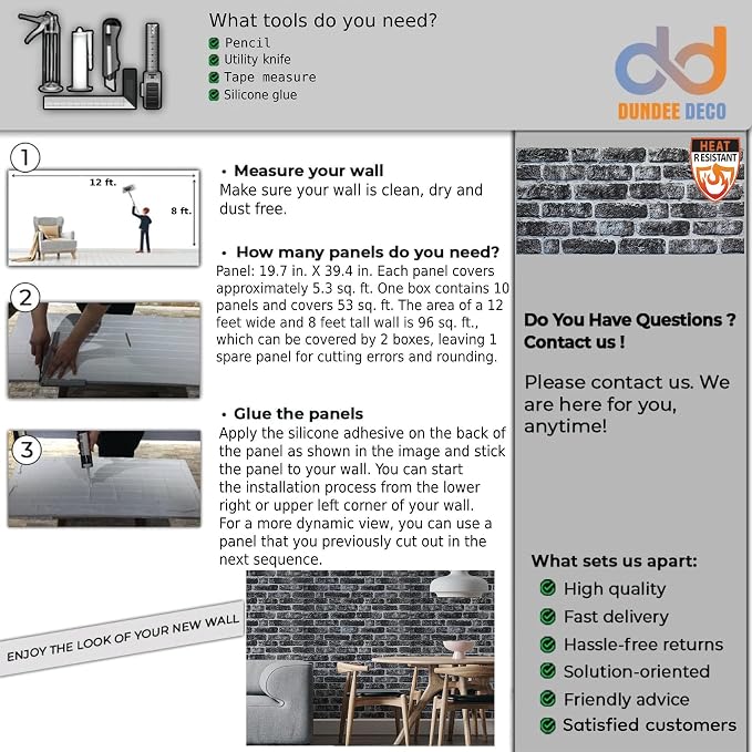 Dundee Deco 3D Wall Panels Faux Brick - Image 8