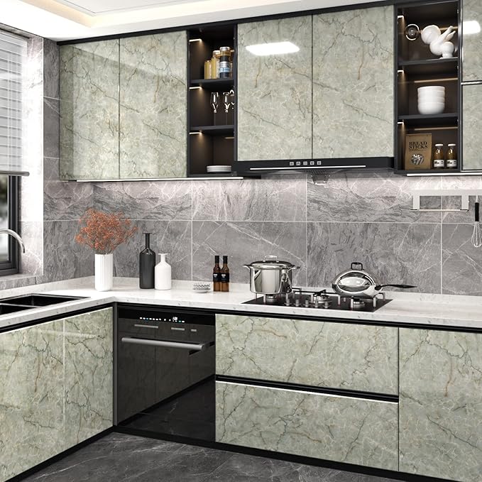 Marble Contact Paper for Countertops Waterproof Marble Wallpaper Peel and Stick - Image 6