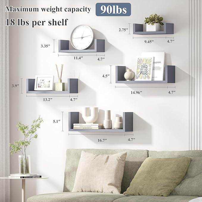 SRIWATANA Floating Shelves for Wall, Wall Shelves for Bathroom, Living Room - Image 5