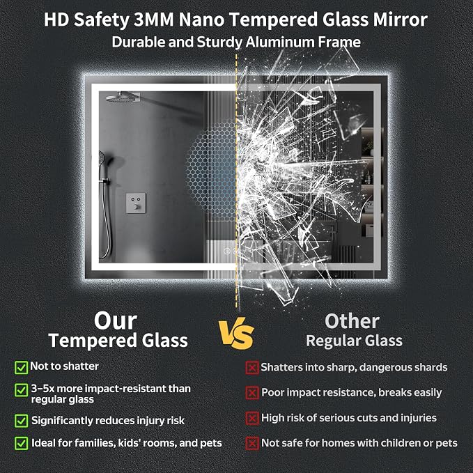 60"x40" LED Bathroom Mirror - Image 7