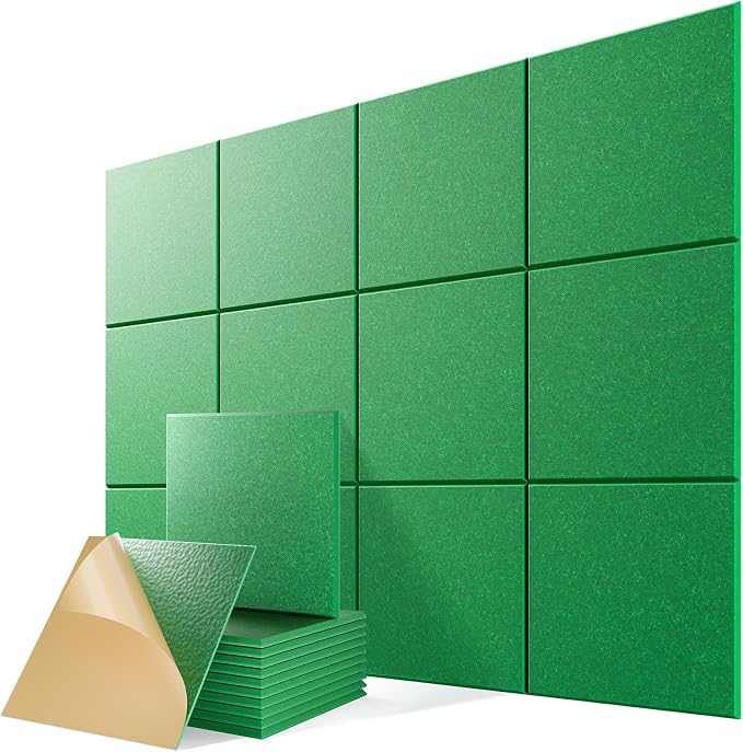 12 Pack Self-Adhesive Acoustic Panels, Soundproof Wall Panels by Lebenforce