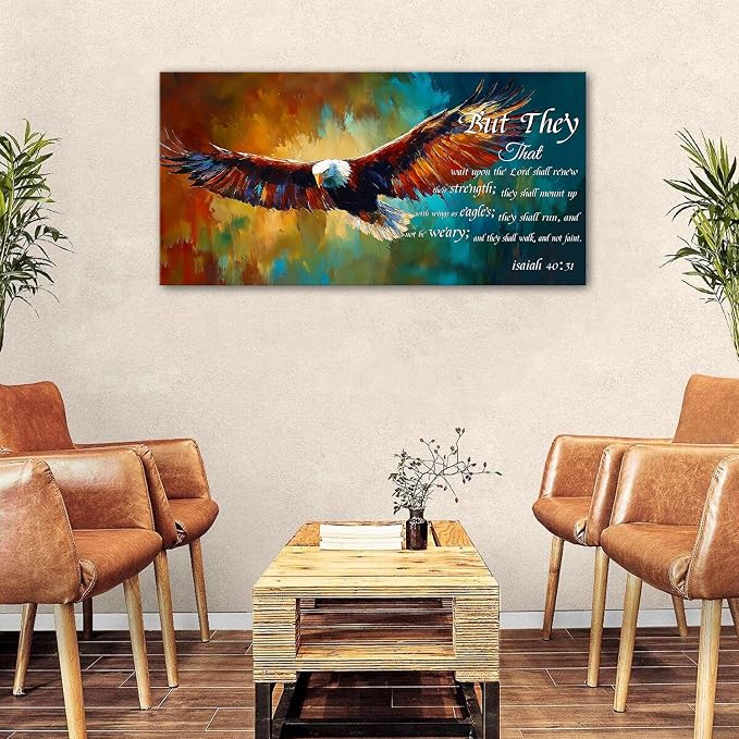 Christian Eagle Wall Art Isaiah 40 31 Poster Bible Verse Wall Decor - Image 3