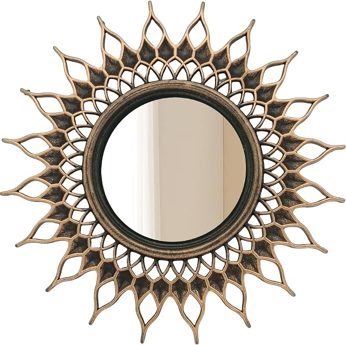 Retro Gold Mirrors for Wall Pack of 3. Round Mirrors. Decorative Mirrors.Small - Image 5