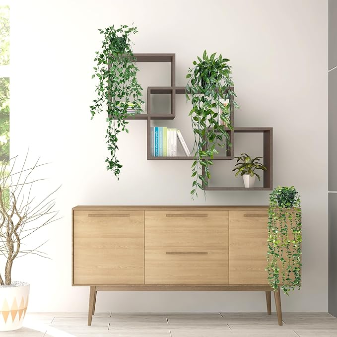 Sggvecsy Fake Hanging Plants 3 Pack Artificial Eucalyptus Fake Potted Greenery - Image 3