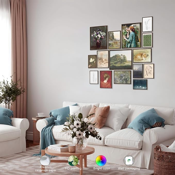 LANCHI95 15PCS Vintage Wall Art Decor, French Country Gallery Wall Prints - Image 4