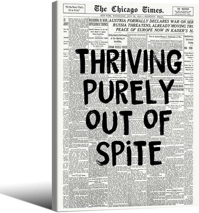 Black And White Newspaper Poster Fashion Fun Motivational Quote Wall Art by Unknown