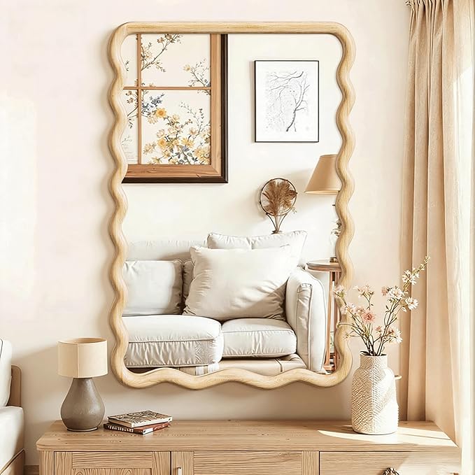 Wavy Mirror for Wall, for Bedroom, Living Room by LawadaMirror