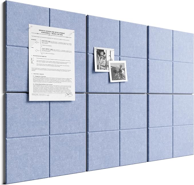 Bumusty Large Felt Bulletin Board, 30 Push Pins, 40 Adhesive Tabs, Soft by BUMUSTY