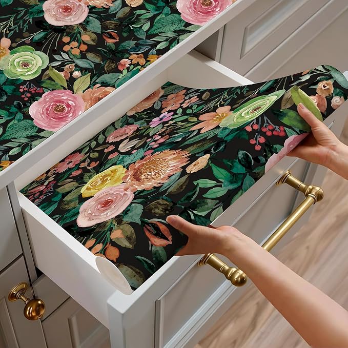JiffDiff Floral Pattern Self-Adhesive Contact Paper, Oil and Water Resistant - Image 8
