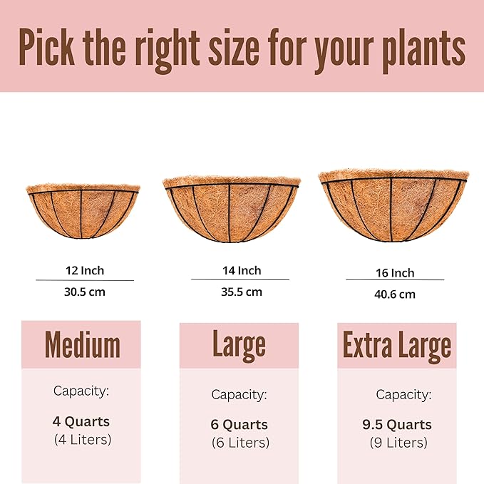 LaLaGreen Wall Hanging Planters, 2 Pack, 12 Inch Wall Mounted Flower Baskets - Image 6