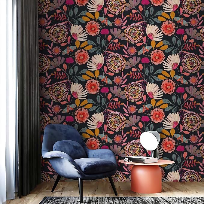 Wallpaper Peel and Stick Floral Wall Paper Removable Waterproof - Image 2