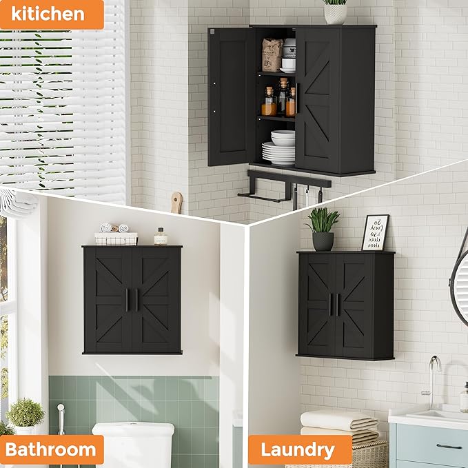 Homleke Bathroom Wall Cabinet, Over Toilet Storage Cabinet - Image 6