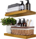 BGMG Wood Floating Shelves for Wall 16 inch Set of 2, Rustic Wooden Wall Mount by BGMG