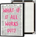 What If It All Works Out Poster Retro Newspaper Pink Font Canvas Wall Art by Drimiler